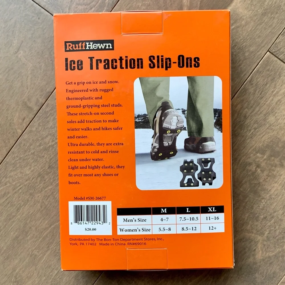 Ruff Hewn XL Ice Traction Slip-Ons New In Box Men’s 11-16 Women’s 12+